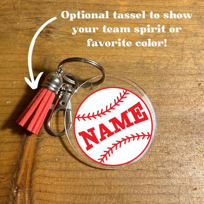 Baseball Keychain | Personalized with Name | Team Key chain | Custom Ball Key Ring | Base ball Tag | Team Gift | Coach Gift | Bag Tag