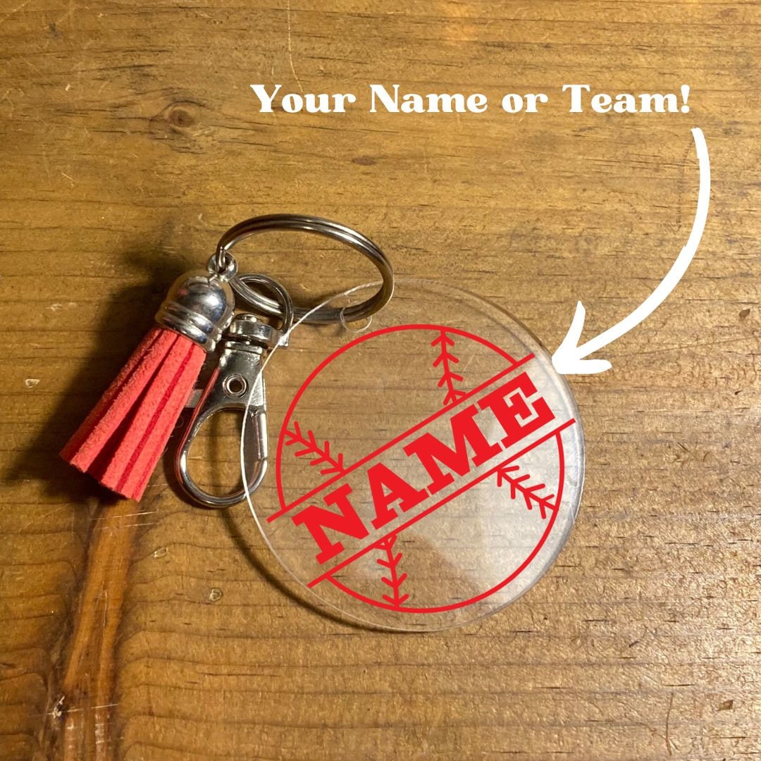 Baseball Keychain | Personalized with Name | Team Key chain | Custom Ball Key Ring | Base ball Tag | Team Gift | Coach Gift | Bag Tag