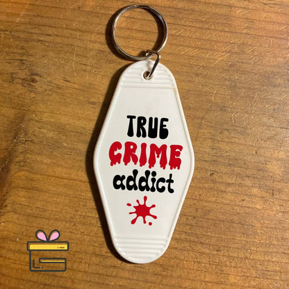 True Crime Motel Keychains | Hotel Style Key chain | Halloween | True Crime Addict | Spooky Season | Fall | Horror Movies | Chill | Retro